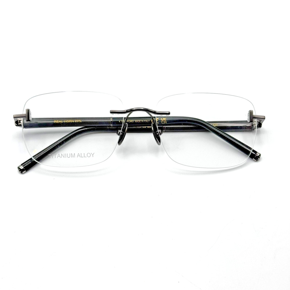Tom Ford Eyeglasses Frames Private TF5956-P 008 Horn Titanium Rectangle 56mm New